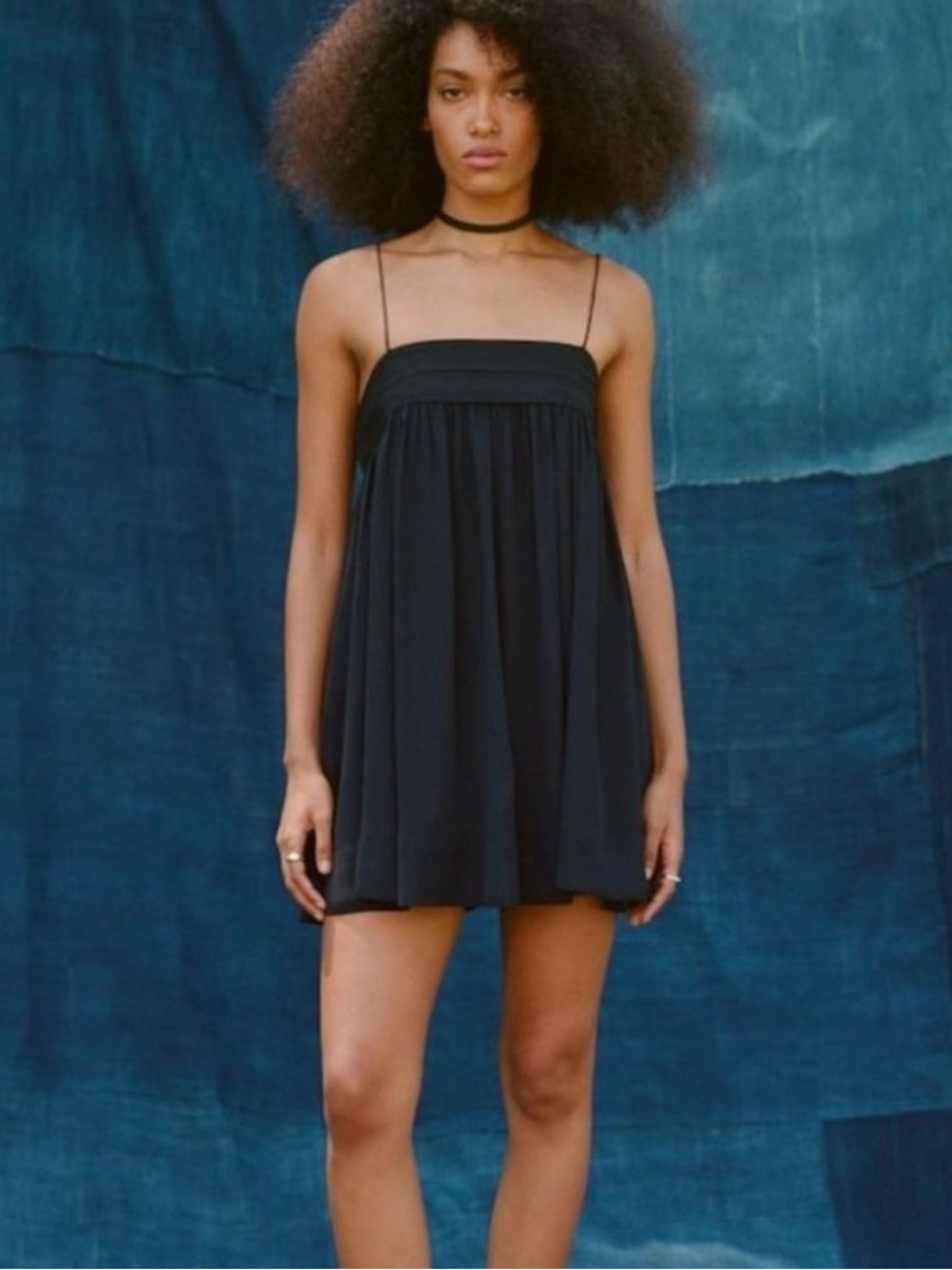 Abercrombie & Fitch Black Flowy Babydoll Mini Dress size Medium EUC
